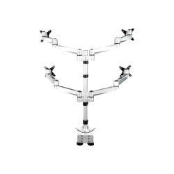 STARTECH.COM QUAD MONITOR DESK MOUNT <30", <10KG, FULL MOTION, H/ADJ, VESA, SILVER, 10YR