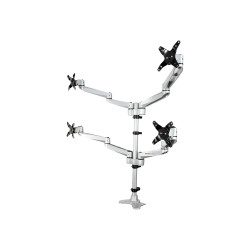 STARTECH.COM QUAD MONITOR DESK MOUNT <30", <10KG, FULL MOTION, H/ADJ, VESA, SILVER, 10YR