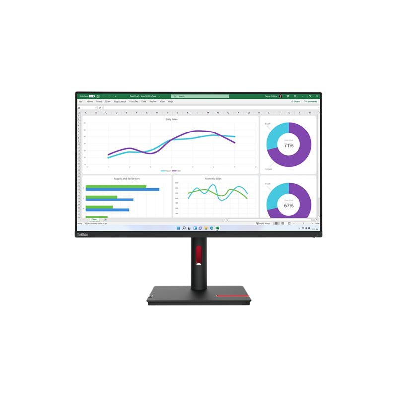 LENOVO T32H-30 31.5" WLED IPS QHD (16:9), HDMI, DP, USBC, USB(4), PIVOT, H/ADJ, 3YR