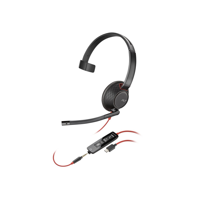 HP POLY BLACKWIRE C5210 UC MONO USB-C CORDED HEADSET,3.5MM I