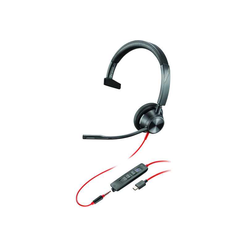 HP POLY BLACKWIRE 3315 MS , MONO CORDED HEADSET USB-C