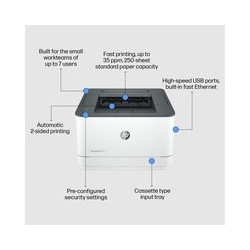 HP LASERJET PRO 3001DW MONO PRINTER 33PPM BLK, WIFI, DUPLEX PRINT ONLY, 1YR