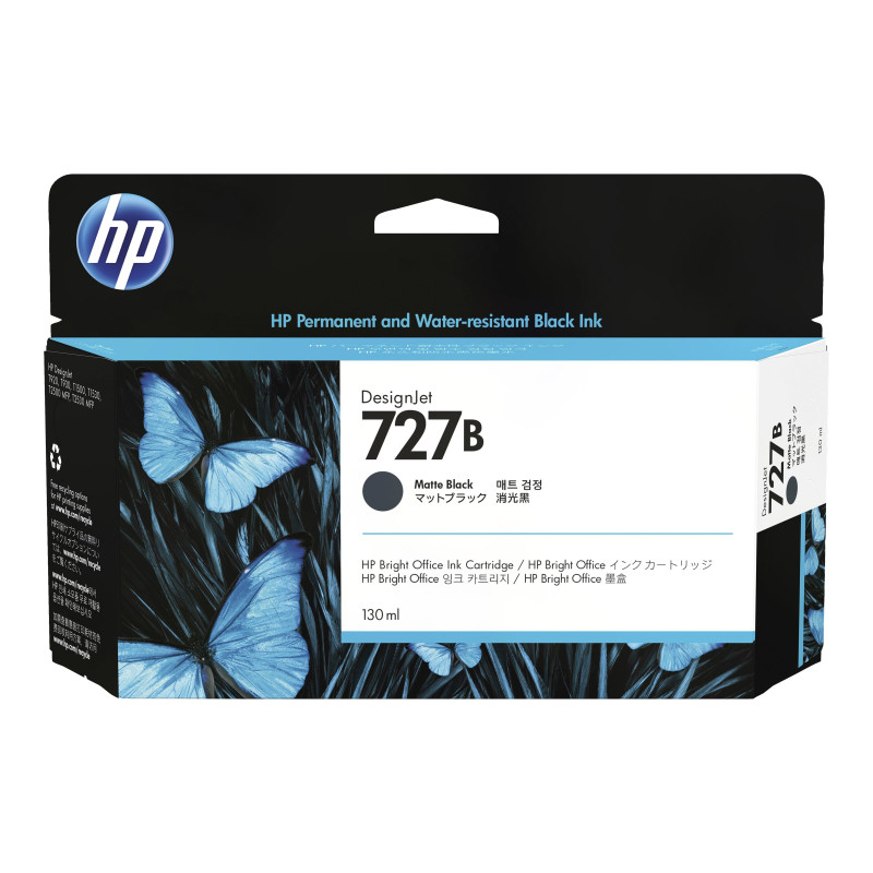 HP 727B 130ML MATTE BLACK DESIGNJET INK - T920 / T930 / T1500 / T1530 / T2500 / T2530