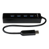 STARTECH 4 PORT PORTABLE SUPERSPEED USB 3.0 HUB WITH BUILT-IN CABLE 2YR