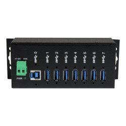 STARTECH 7 PORT USB 3.0 HUB, INDUSTRIAL, METAL, ESD & SURGE PROTECTION, MOUNT, 2YR
