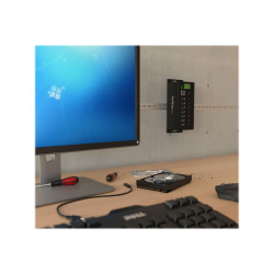 STARTECH 7 PORT USB 3.0 HUB, INDUSTRIAL, METAL, ESD & SURGE PROTECTION, MOUNT, 2YR