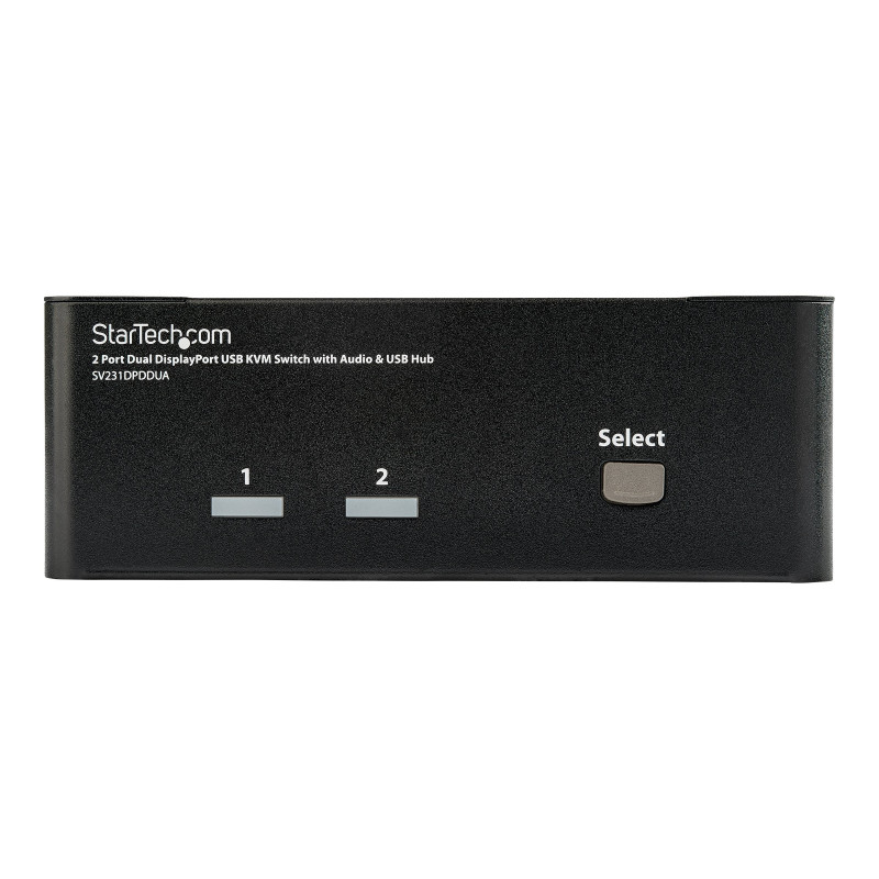 STARTECH 2 PORT DUAL DISPLAYPORT KVM SWITCH, USB, AUDIO, HOTKEY, NO CABLE, 3YR