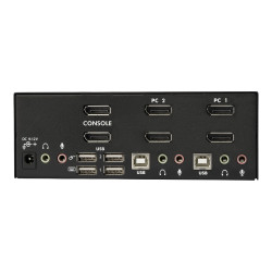 STARTECH 2 PORT DUAL DISPLAYPORT KVM SWITCH, USB, AUDIO, HOTKEY, NO CABLE, 3YR