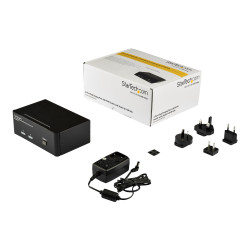 STARTECH 2 PORT DUAL DISPLAYPORT KVM SWITCH, USB, AUDIO, HOTKEY, NO CABLE, 3YR