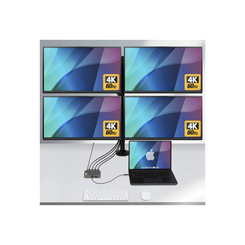 STARTECH.COM USB-C QUAD-MONITOR WORKSTATION ADAPTER 4K 60HZ HDMI, 3 YR