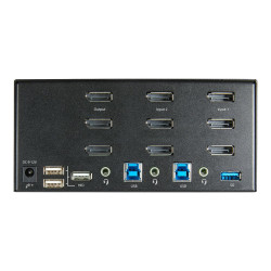 STARTECH TRIPLE MONITOR DISPLAYPORT KVM SWITCH, USB(2), 4K, 2YR