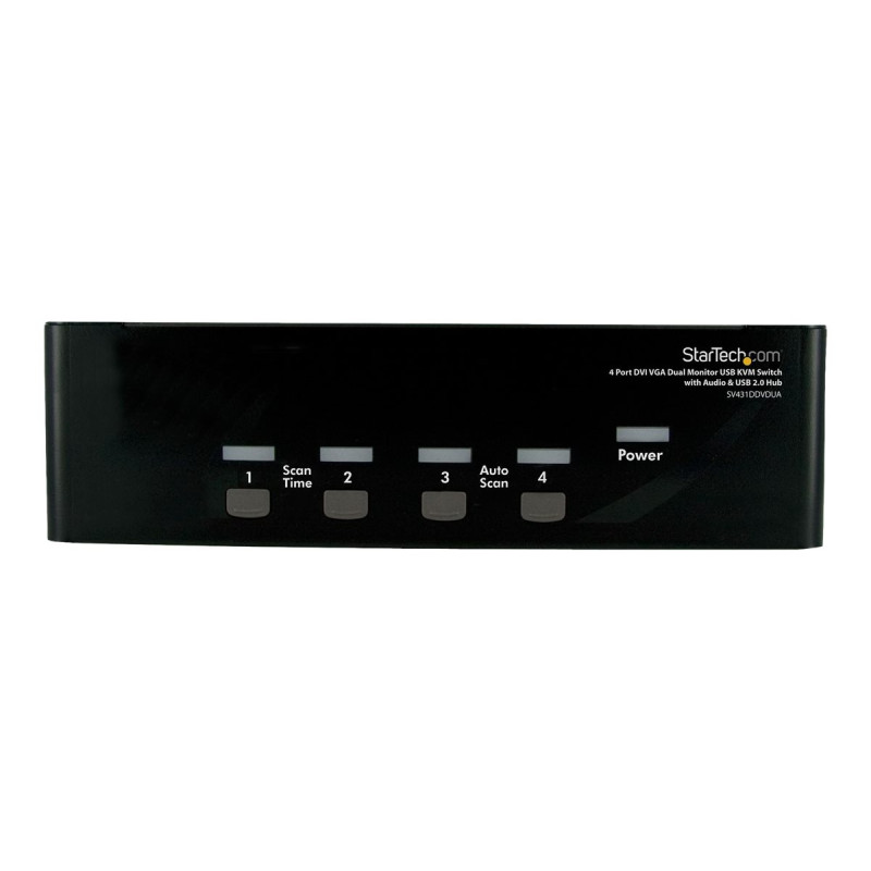 STARTECH 4 PORT KVM SWITCH, DUAL DISPLAY, DVI(5), VGA(5), USBA/B(4), AUDIO