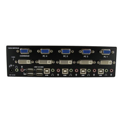 STARTECH 4 PORT KVM SWITCH, DUAL DISPLAY, DVI(5), VGA(5), USBA/B(4), AUDIO