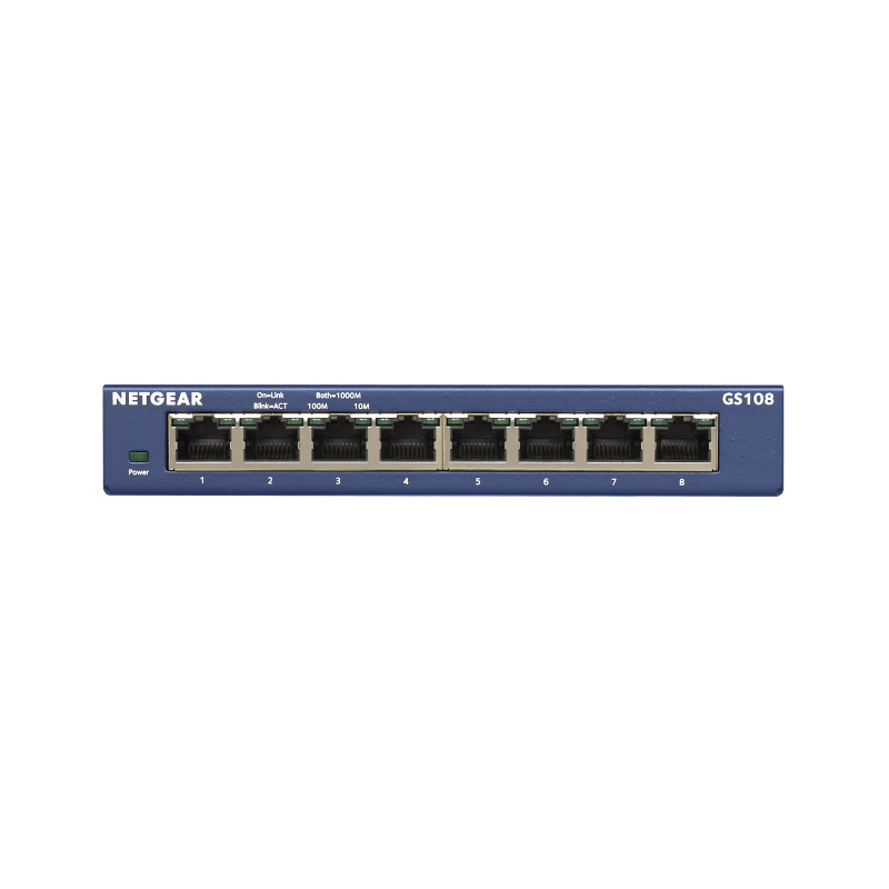 NETGEAR (GS108AU) 8-PORT UNMANAGED SWITCH, GbE(8), LIFE WTY