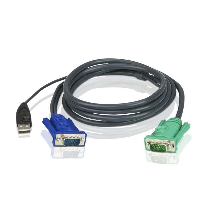 ATEN 1.8M 3IN1 VGA USB CONSOLE KVM SPLIT CABLE