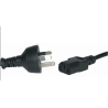 3PIN MAINS PLUG TO IEC C13 FEMALE - 1.8M POWERCORD