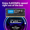 CRUCIAL 16GB DDR5 NOTEBOOK MEMORY, PC5-51200, 6400MHz, CSODIMM, LIFE WTY
