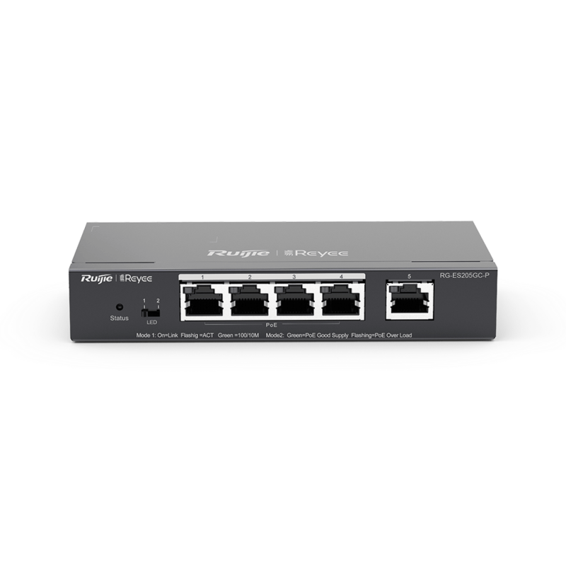 RUIJIE REYEE 5 PORT GIGABIT SMART CLOUD MANAGED SWITCH -  4 POE+ (54W),3YR