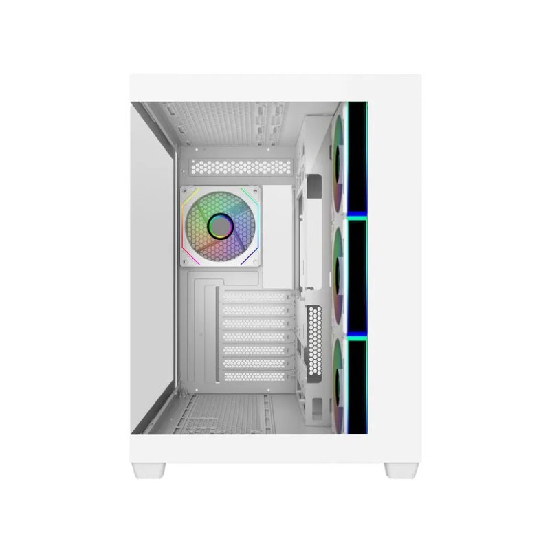 COOLER MASTER ATX CASE, DUAL TEMPERED GLASS PANEL, ARGB FANS(4), WHITE, 2YR