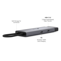 TP-LINK 5 PORTS PORTABLE HUB, HDMI 4K@60Hz(1), 100W PD(1), USB-C(1), USB-A DATA(2), 1YR