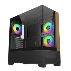 COOLER MASTER ATX CASE, WOOD FRONT PANEL, 270 GLASS, ARGB FANS(3), 2YR