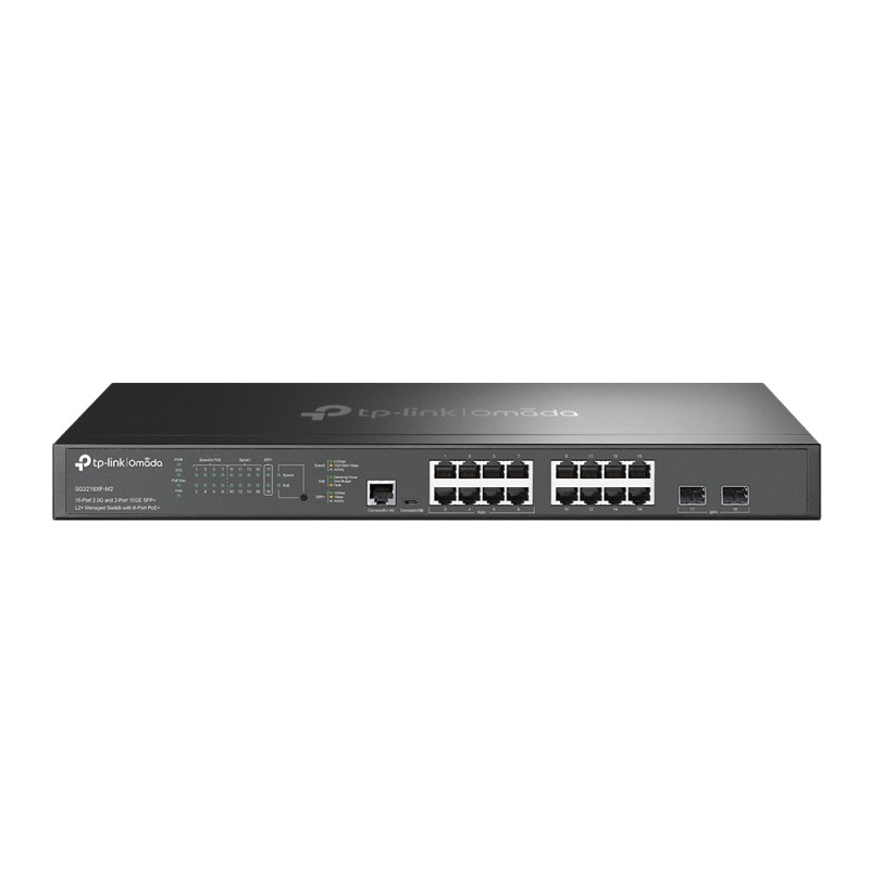 TP-LINK OMADA 16-PORT MANAGED L2+ RACK SWITCH, 2.5G POE+(8), 10G SFP+(2), 240W, 5YR