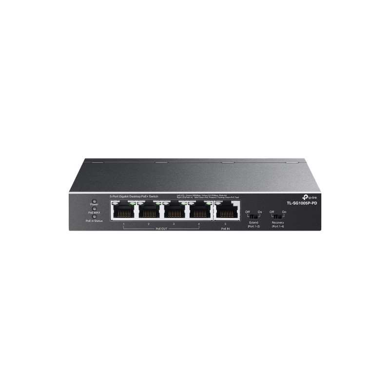 TP-LINK 5-PORT UNMANAGED GIGABIT SWITCH, POE+(4), PWRD POE IN, 5YR