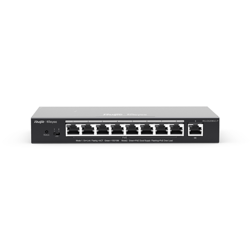 RUIJIE REYEE 9 PORT GIGABIT SMART CLOUD MANAGED SWITCH -  8 POE+ (120W),3YR