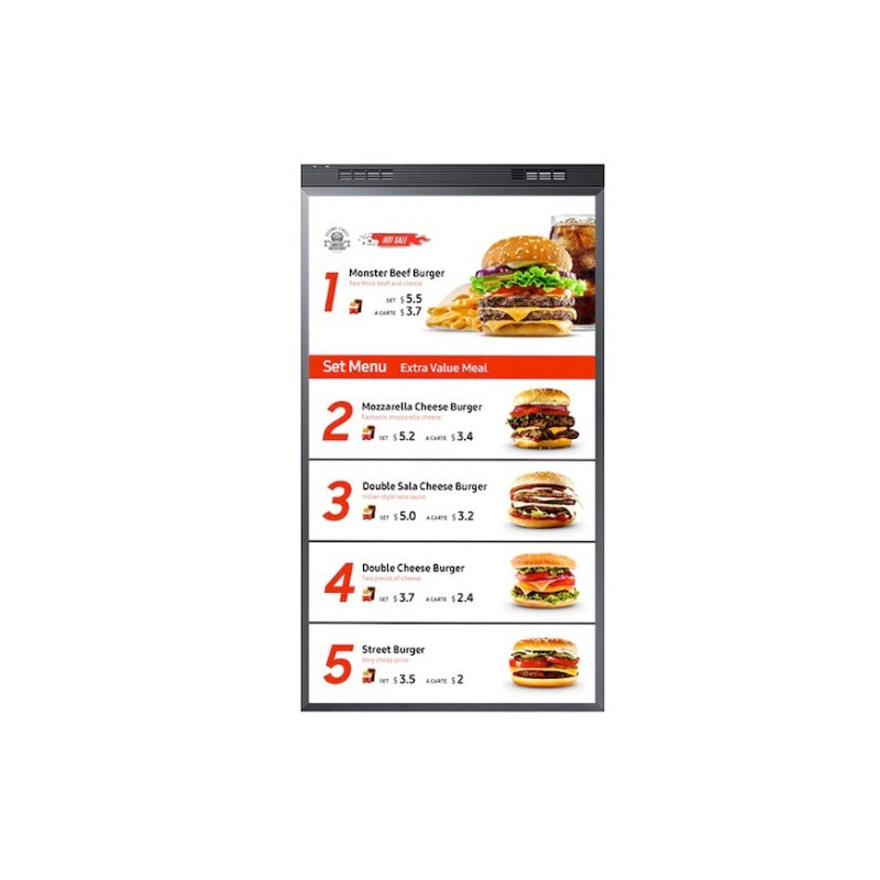 SAMSUNG (OMN) DUAL-SIDED WINDOW DISPLAY, 55" FHD, 3000/1000NITS, HDMI, LAN, 24H/7D, 3YR