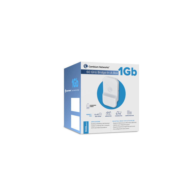 Cambium 60GHz Bridge in a Box 1Gb with ANZ Cord
