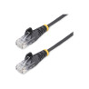 STARTECH.COM 25CM BLACK SLIM CAT6 ETHERNET CABLE, SNAGLESS, 28AWG, LSZH, LTW