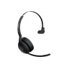 JABRA WIRELESS EVOLVE2 55 MS MONO BLUETOOTH ANC HEADSET W/CHARGING STAND+LINK390A, USB-A