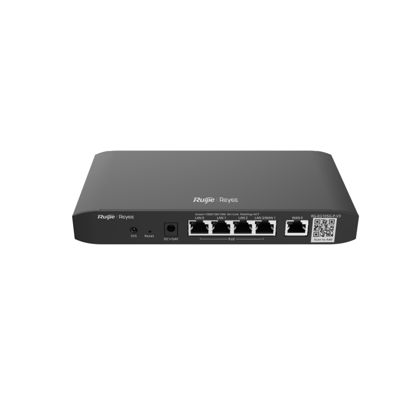 RUIJIE REYEE 5P GE CLOUD MANAGED ROUTER-100 USERS - POE(54W)-1 WAN, 3 LAN, 1 WAN/LAN,3YR