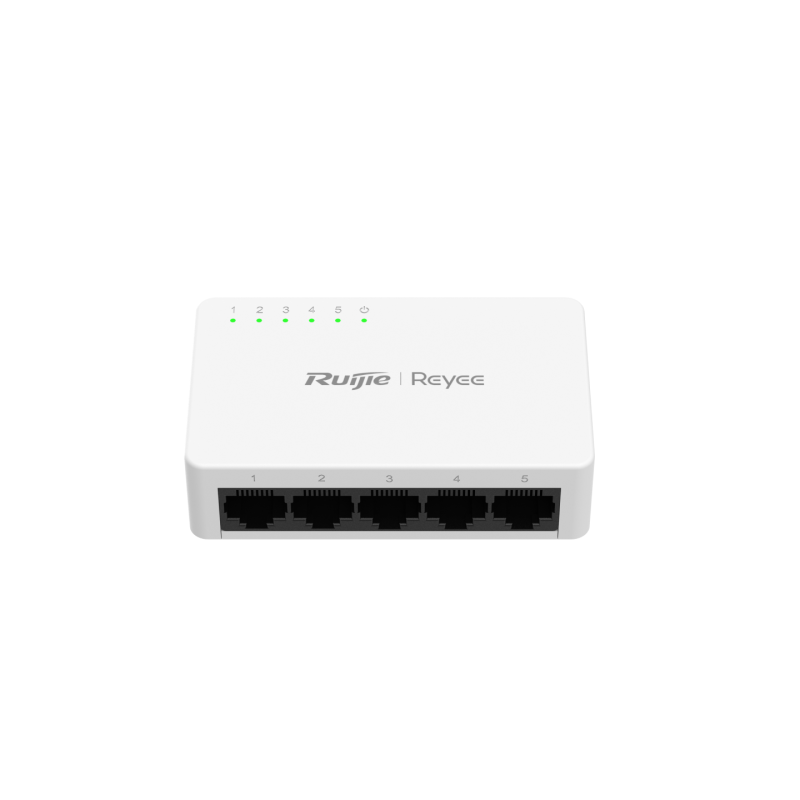 RUIJIE REYEE 5 PORT 10/100MBPS UNMANAGED FANLESS SWITCH - PLASTIC,3YR