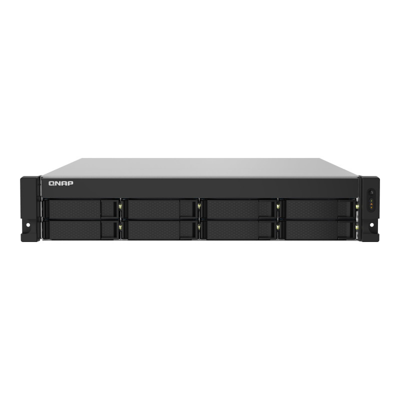 QNAP 8-BAY NAS 3.5"(0/8), ARM QC-1.7GHz, 4GB, 2.5GbE(2), SFP+(2), RPS, 2U RACK, 3YR WTY