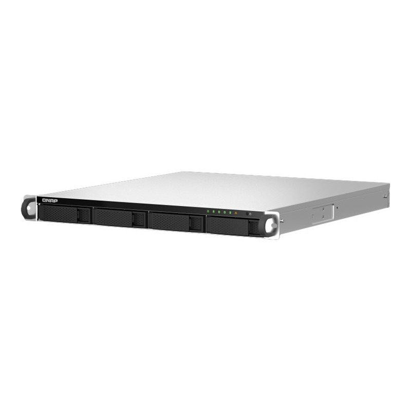 QNAP 4-BAY NAS 3.5"(0/4), CEL QC-2.0GHz, 8GB, 2.5GbE(2), PCIe, RPS, 1U RACK, 3YR WTY