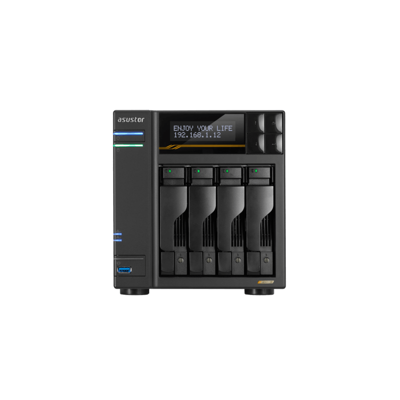 ASUSTOR 4-BAY NAS 3.5"/2.5"(0/4), QC-2.3GHz, 16GB, M.2(4), 5G(2), 10G(2), PCIe, TWR, 3YR