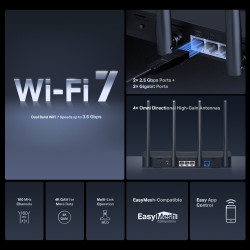 Mercusys MR27BE BE3600 Dual-Band Wi-Fi 7 Router,5-Year WTY