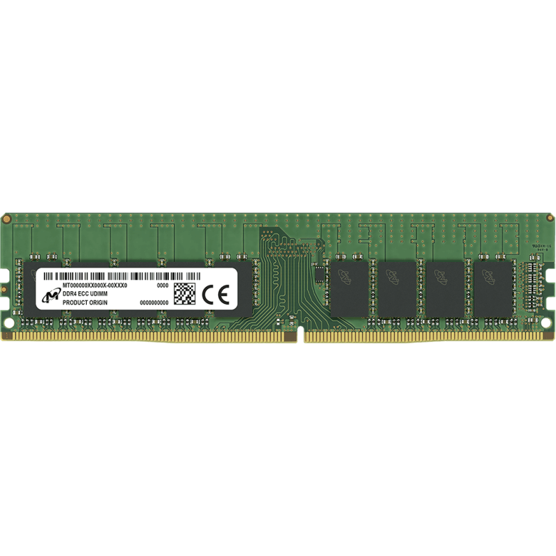 MICRON 32GB DDR4 ECC UDIMM MEMORY, PC4-25600, 3200MHz, DRx8, 3YR WTY