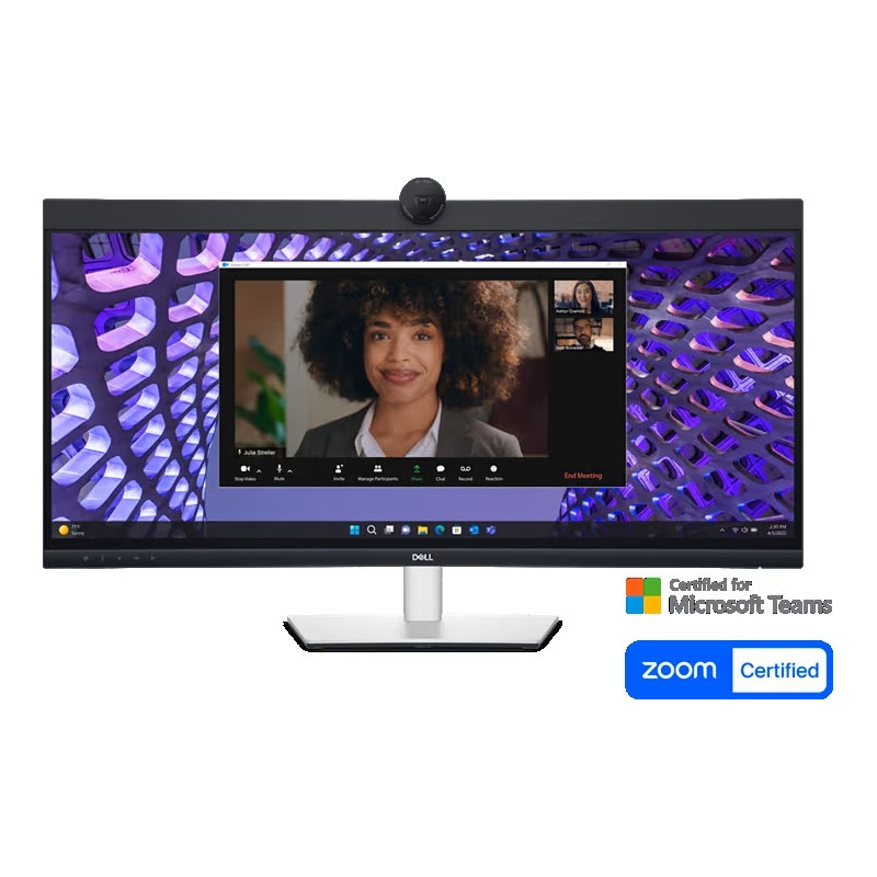 DELL P-SERIES 34" (21:9) WQHD CURVE, HDMI, DP, USB-C, USB(4), H/ADJ, LAN, SPKR, W/CAM, 3YR