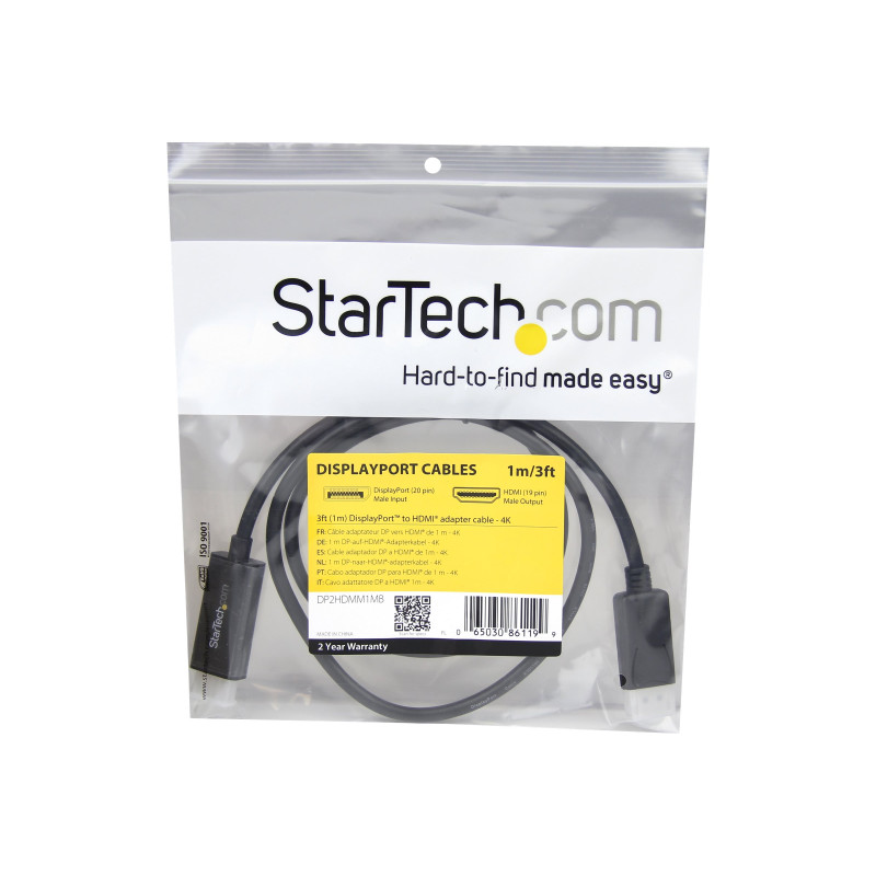 STARTECH.COM 1M DP TO HDMI ADAPTER CABLE, 4K, 3YR