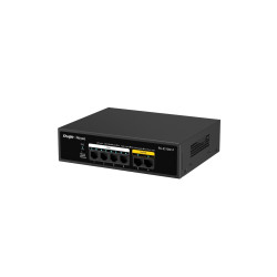 RUIJIE REYEE 6P 10/100MBPS UNMANAGED FANLESS SWITCH-POE (4 PORTS) (54W)-METAL CASING,3YR