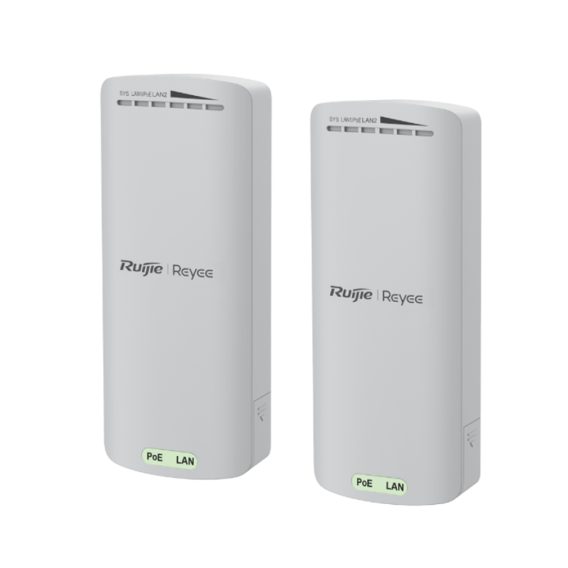 RUIJIE REYEE 2.4GHZ WIRELESS BRIDGE-2 PREPAIRED UNITS-300MBPS 8DBI 500M 2X FE-2 PACK,3YR