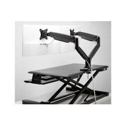 KENSINGTON PREMIUM DUAL MONITOR ARM, UP TO 32" & 9KG, H/ADJ, VESA 75x75, 100x100 - BLACK