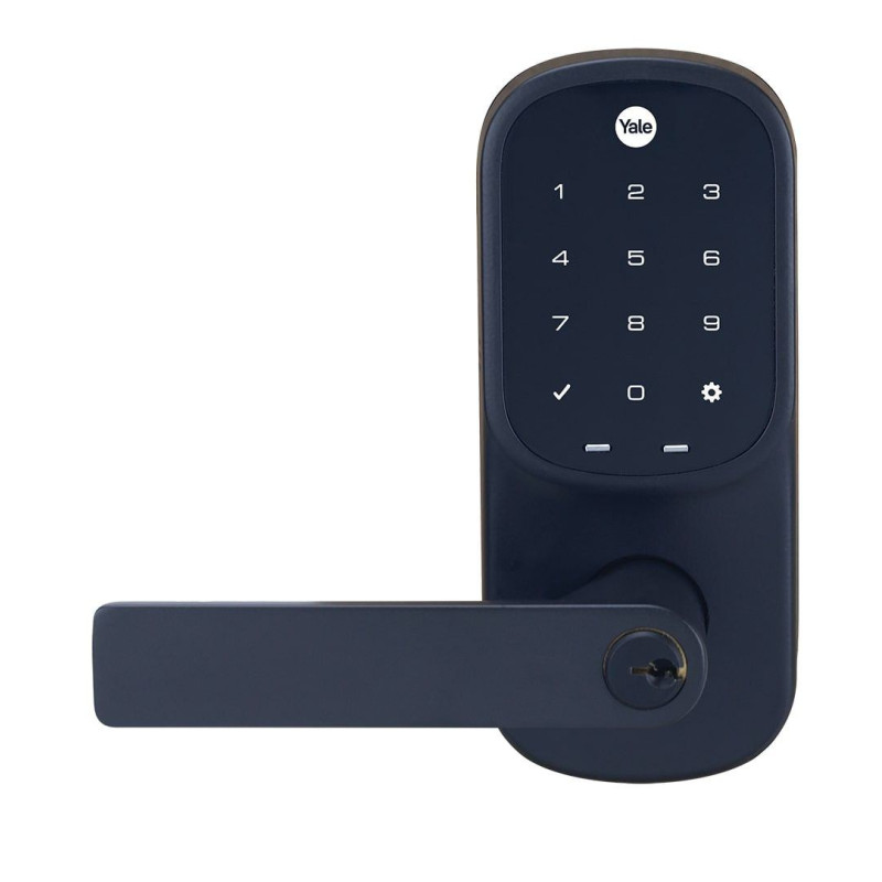 YALE ASSURE KEYED LEVER MATT BLACK WITH YALE HOME MODULE 1YR