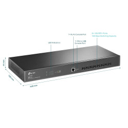 TP-LINK OMADA 8-PORT MANAGED 10GE L2+ RACK SWITCH, SFP+(8), 5YR