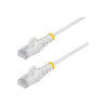 STARTECH.COM 25CM WHITE SLIM CAT6 ETHERNET CABLE, SNAGLESS, 28AWG, LSZH, LTW