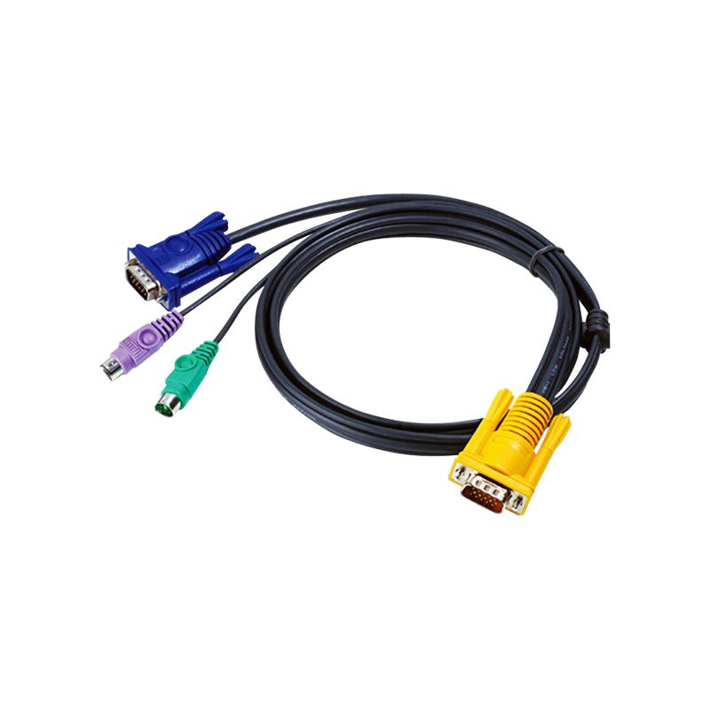 ATEN 1.2M 3IN1 VGA, PS/2 CONSOLE KVM SPLIT CABLE HDB-15M TO SPHD-15M