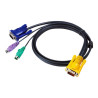 ATEN 1.2M 3IN1 VGA, PS/2 CONSOLE KVM SPLIT CABLE HDB-15M TO SPHD-15M