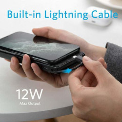ANKER POWER BANK 10000 WITH LIGHTNING CABLE - BLACK FABRIC